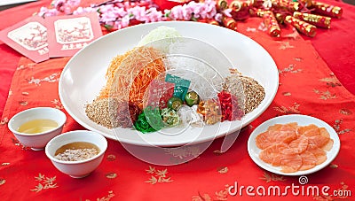 Asian Prosperity Toss, Lohei, Yusheng, yee sang Stock Photo